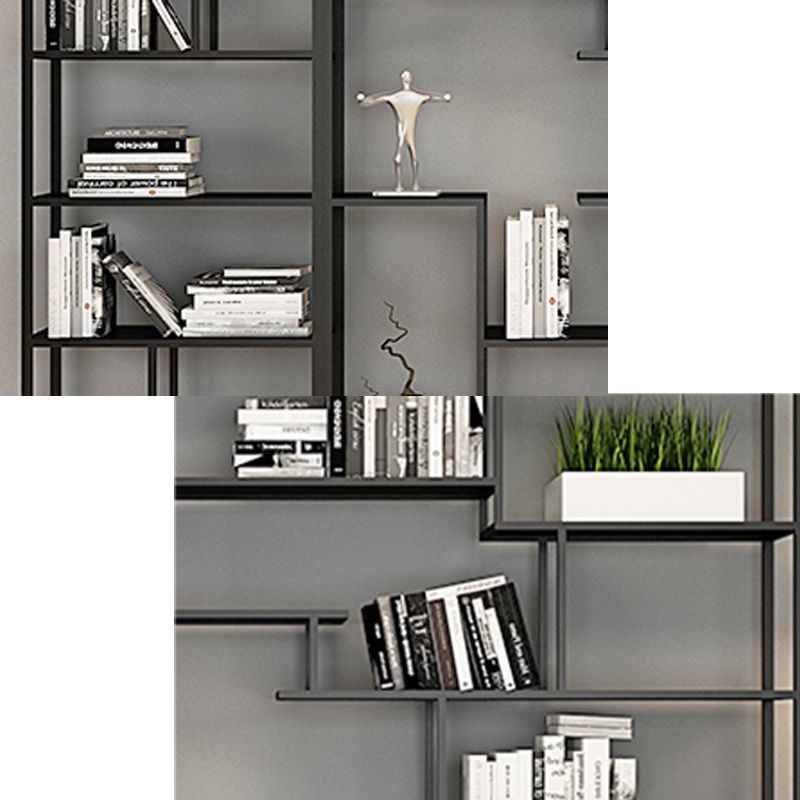 Metal Black Shelf Bookcase Contemporary Bookshelf for Home Office
