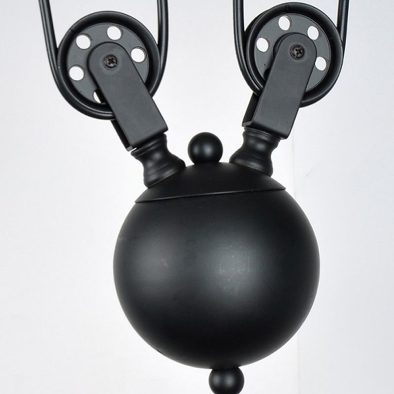 Polea de bengala de ancho negro Polea Ligera Industrial 3 Bulbos Restaurante Hanging Island Light