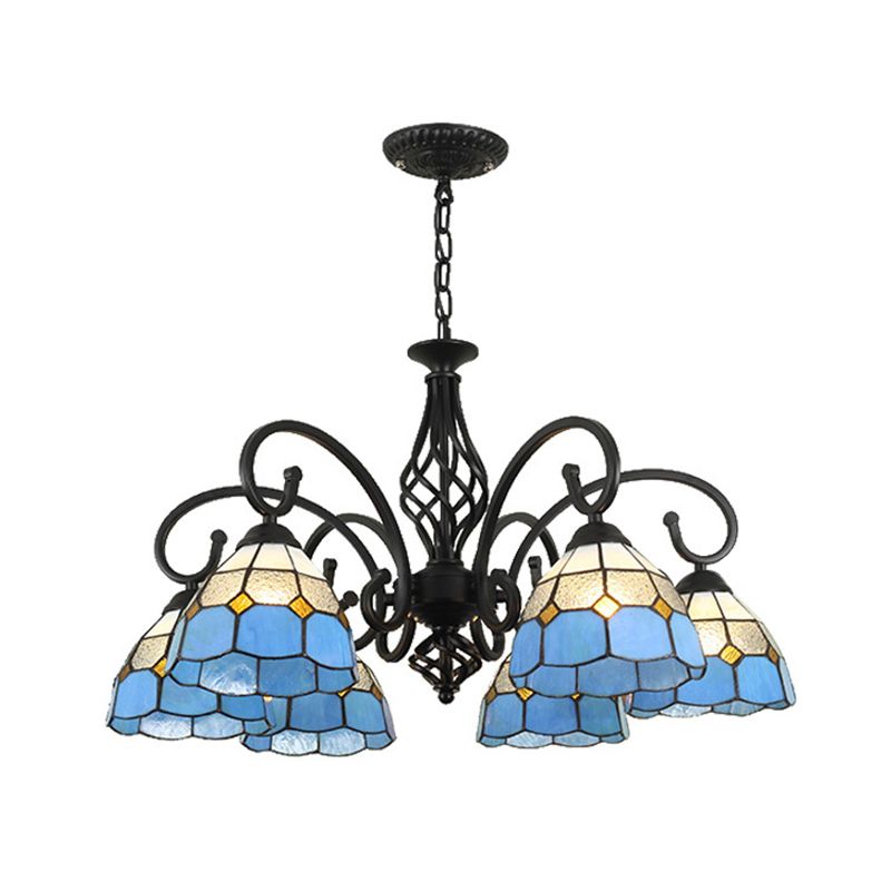 Lampadella Tiffany in vetro colorato Light Living Living Affettale Luce appesa con catene regolabili da 12 "