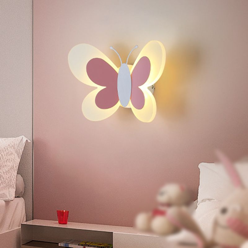 Contemporary Butterfly Wall Lamp Metal 1 Light Sconce Lights