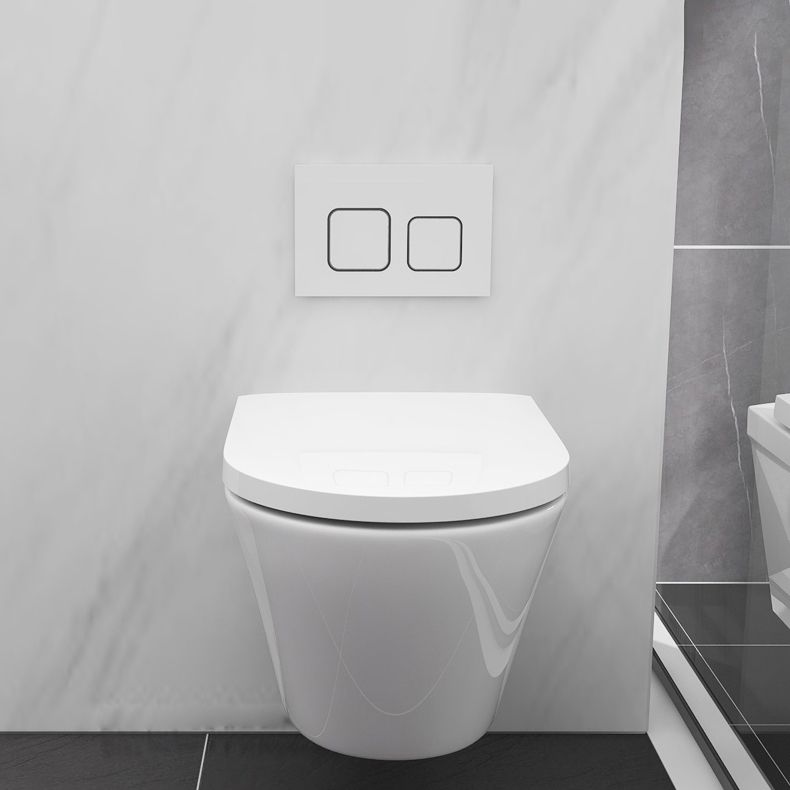 Modern Siphon Jet Toilet Bowl Wall Mount Flush Toilet with Seat for Bathroom