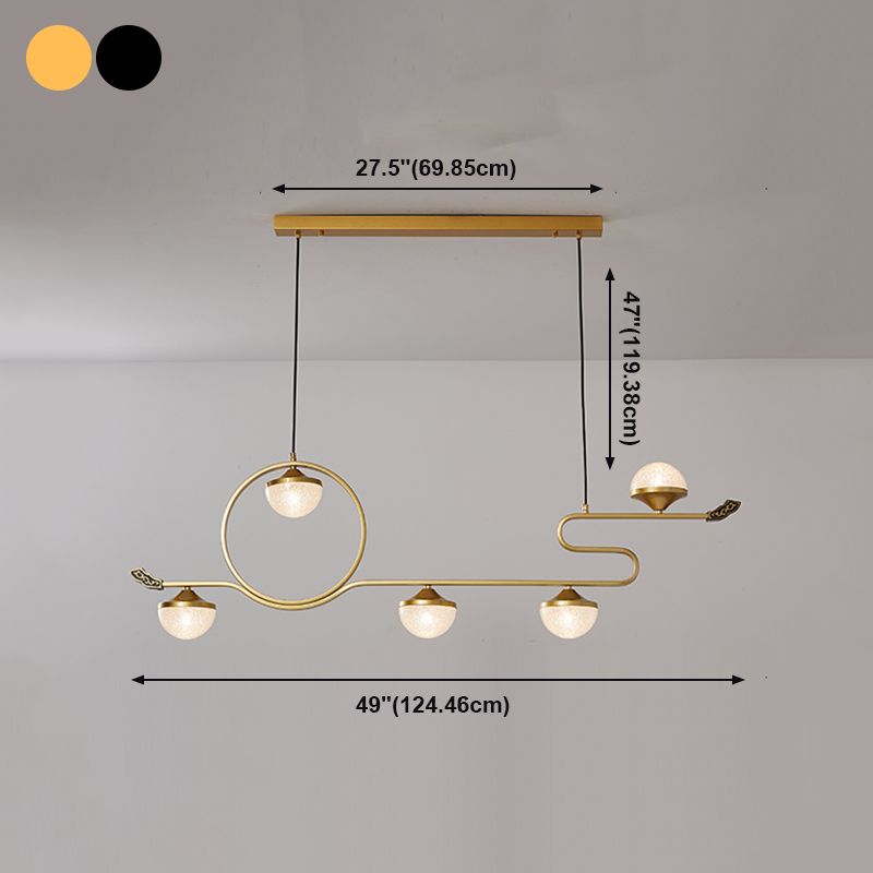 Lámparas colgantes modernas de la isla Restaurante de 5 luces colgantes de lámparas con sombra acrílica