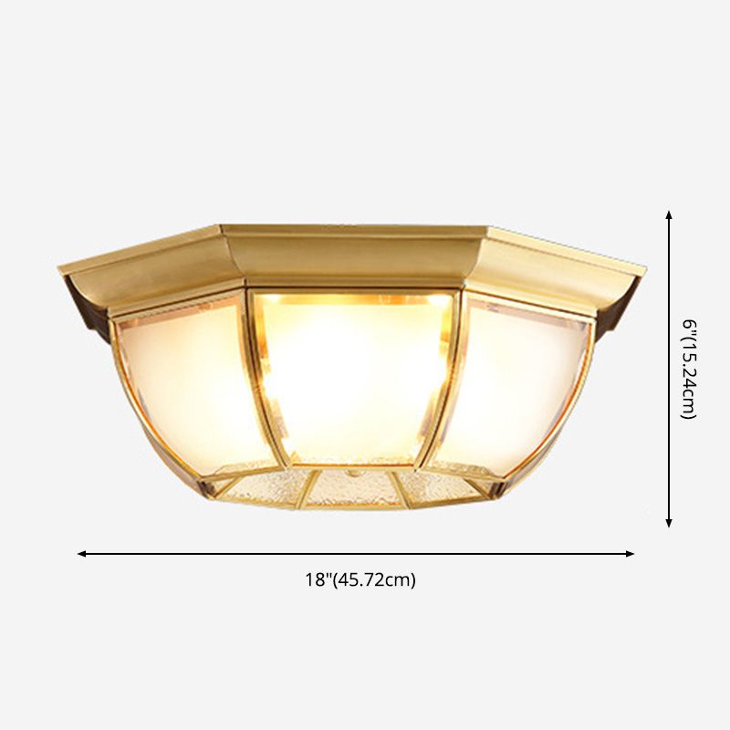 Octagon-Einbauleuchte Schlichte Deckenleuchte aus Goldglas