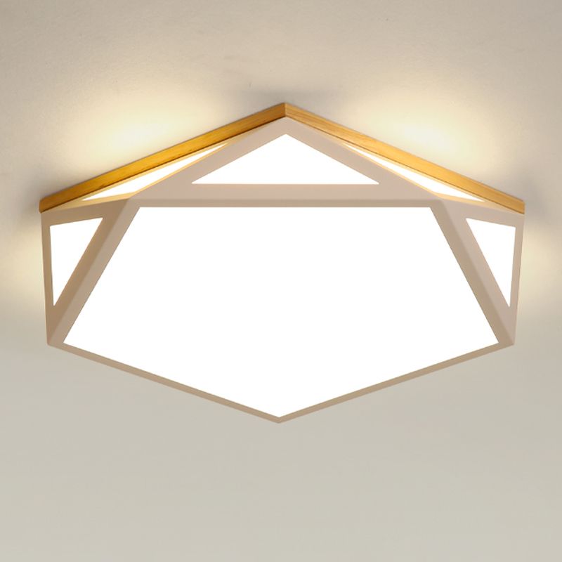 Plafonnier Hexagonal à 1 lumière, éclairage de plafond moderne en métal de Style Macaron pour chambre à coucher