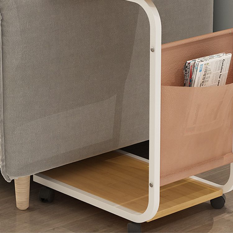 25.59" Tall Modern Night Table Open Storage Wood Bedside Cabinet