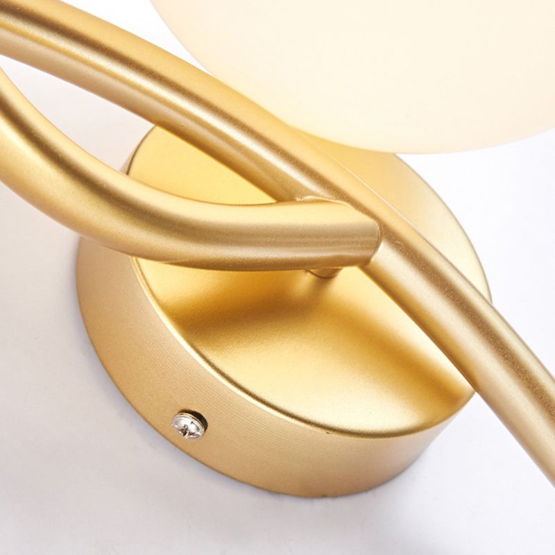 Modern Style Globe Shape Wall Light Glass 2 Light Sconces for Bedroom
