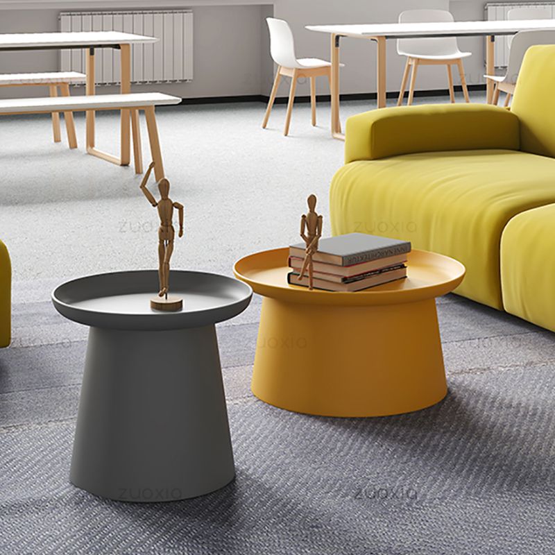 Pedestal Base Wood & Plastic Table Top Pink/green/yellow/white/grey Round Side Table