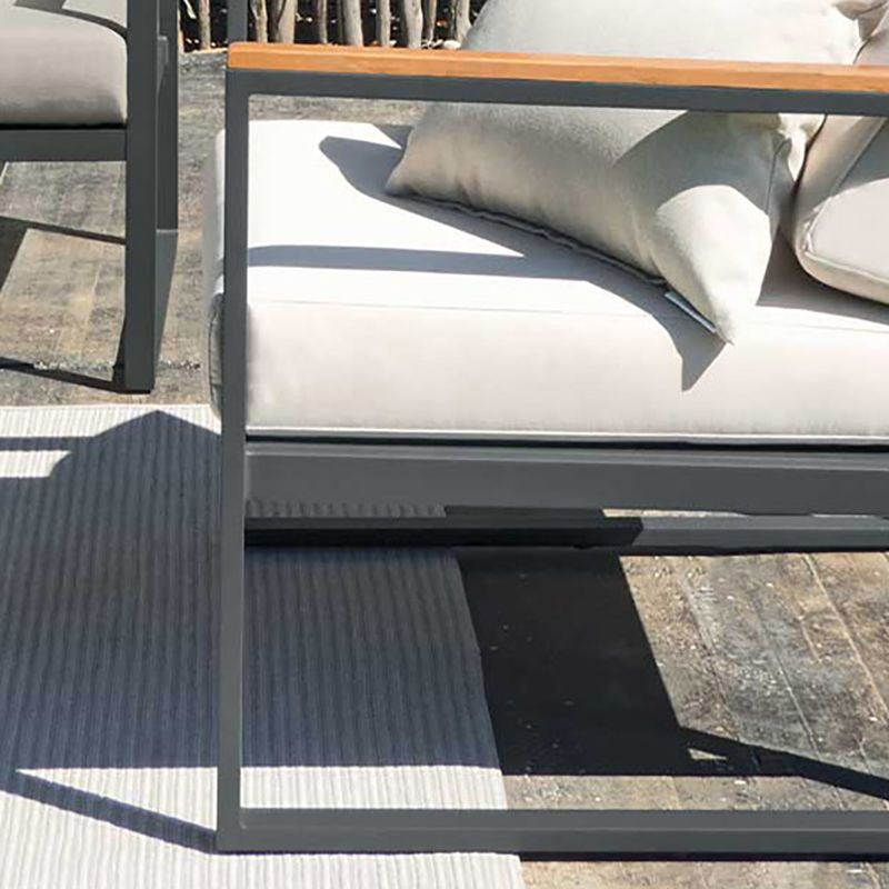 Contemporary Metal Frame Outdoor Sofa 27.55" Wide Water Resistant Patio Sofa