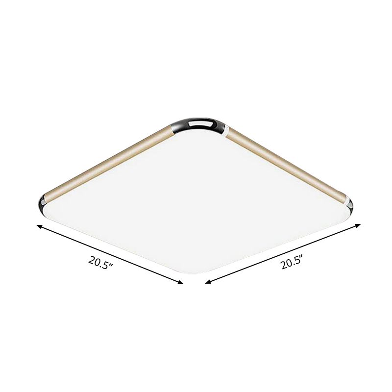 Ultradun vierkant/rechthoekig inbouwlicht Minimalistisch goud LED-plafondinbouw voor slaapkamer met acrylverspreider, 12"/18"/20,5" breed
