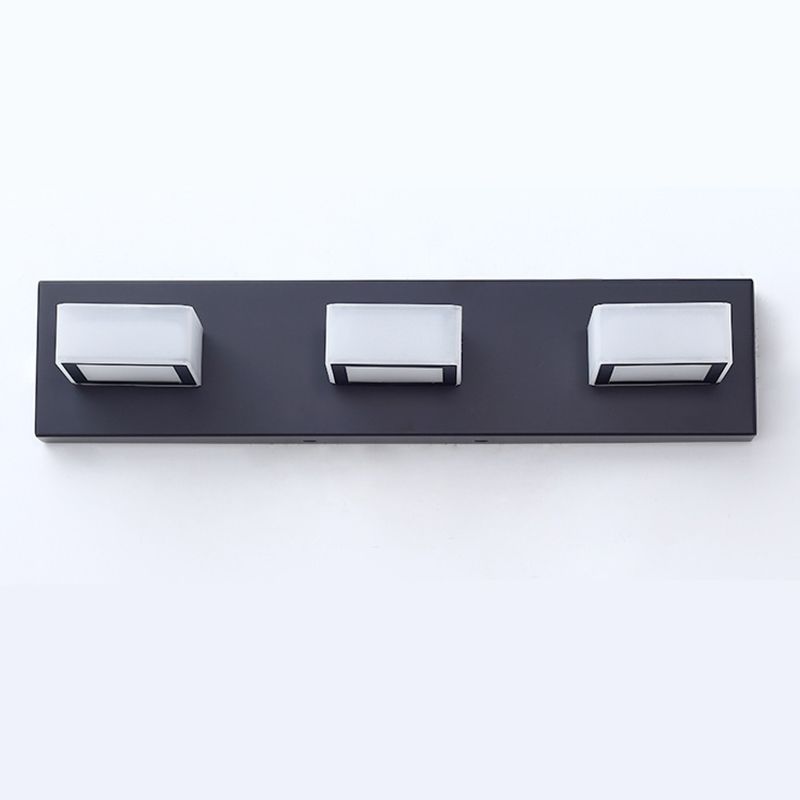 Modern Simple Rectangle Shape Vanity Light with Acrylic Shade for Shower Room