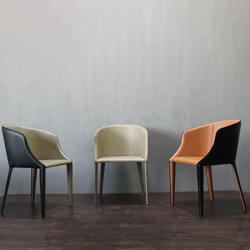 Contemporary Metal Dining Chair Upholstered Arm Chairs for Restaurant Use