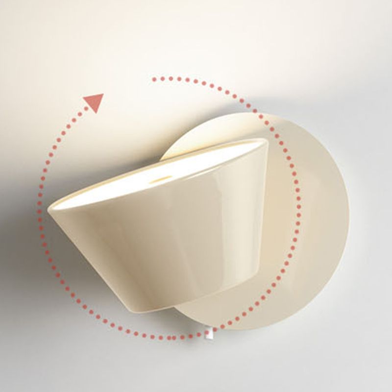 Nordic Style Aluminum Wall Light Circle Shape Rotatable Wall Lamp for Living Room