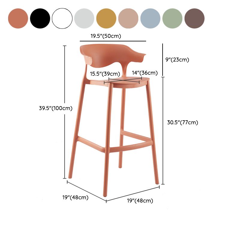 Modern Plastic Counter Stool Armless Bar Stool for Living Room