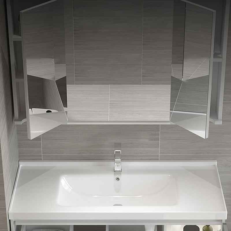 Contemporary Bathroom Sink Rectangular Porcelain Drop-in Bathroom Sink with Pop-Up Drain