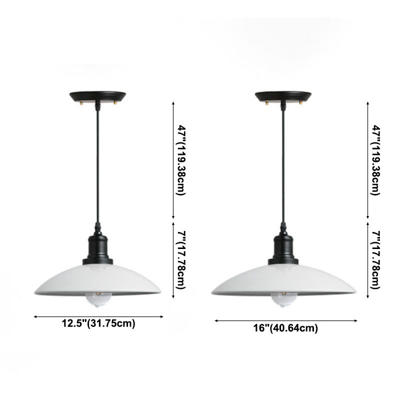 Lámpara colgante de cúpula de hierro de lámpara de colgante retro industrial con sombra de hierro