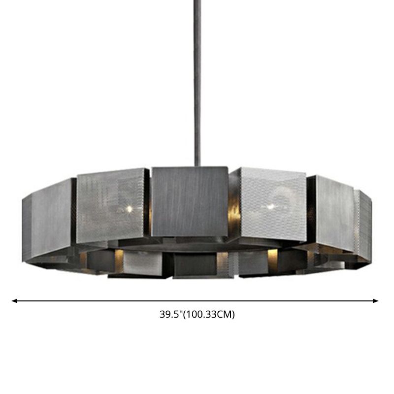 Lampadario minimalista lampadario nero a sospensione circolare con tonalità metallica