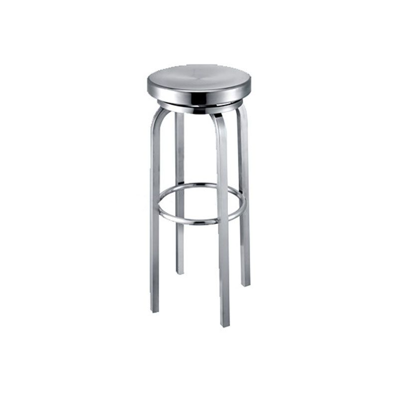 Taburete de bar sin brazos de estilo industrial, taburetes de mostrador de acero inoxidable para cafetería, 1 pieza
