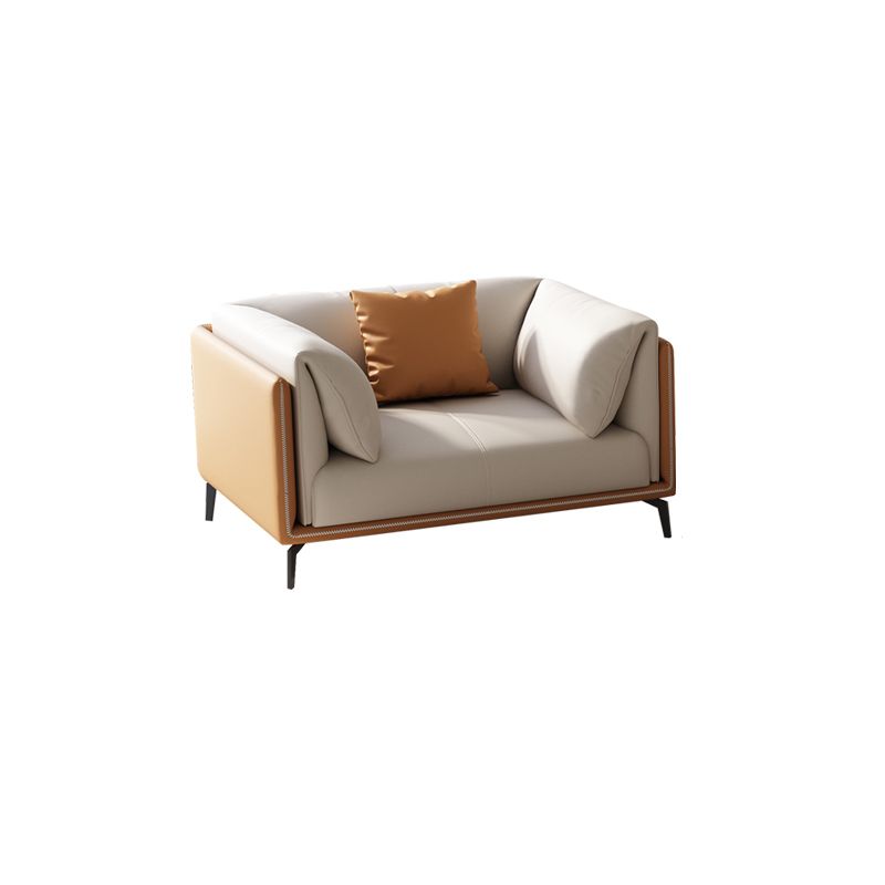 Contemporary Cushions Standard Pillow Top Arm Genuine Leather Sofa