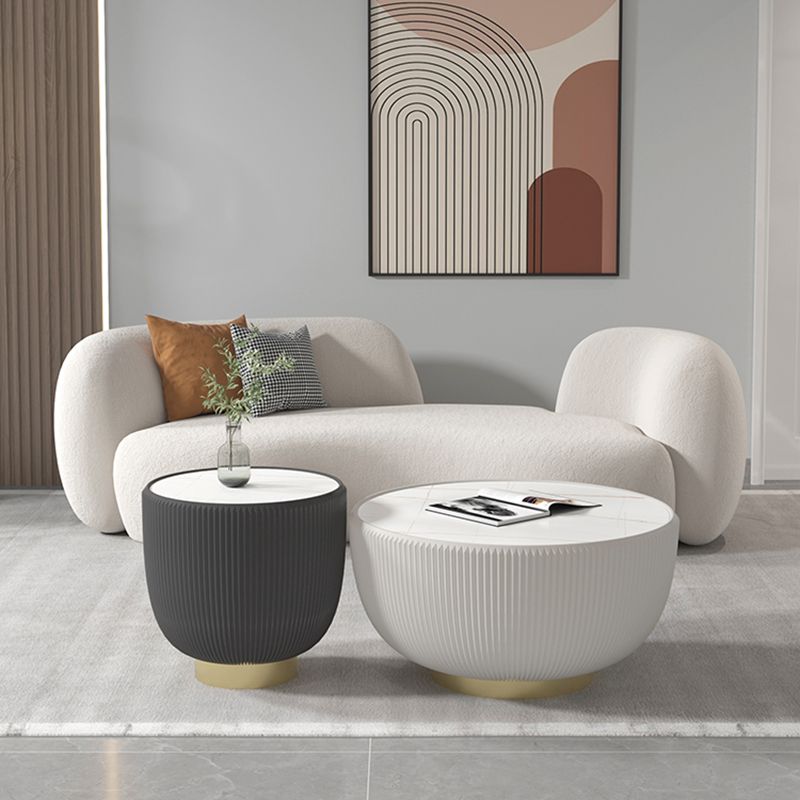Wool Contemporary Recessed Arm Sofa Curved Sofa for Living Room, Apartment