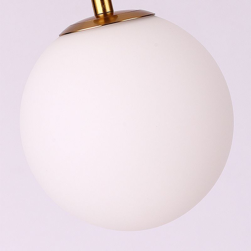 1 Light Spherical Pendant Light Modern Hand-Blown White Glass Shade Hanging Lamp for Living Room