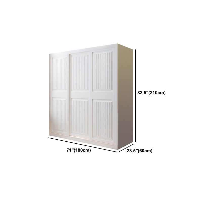 Modern White Wardrobe Armoire Engineered Wood Wardrobe Cabinet with Drawers