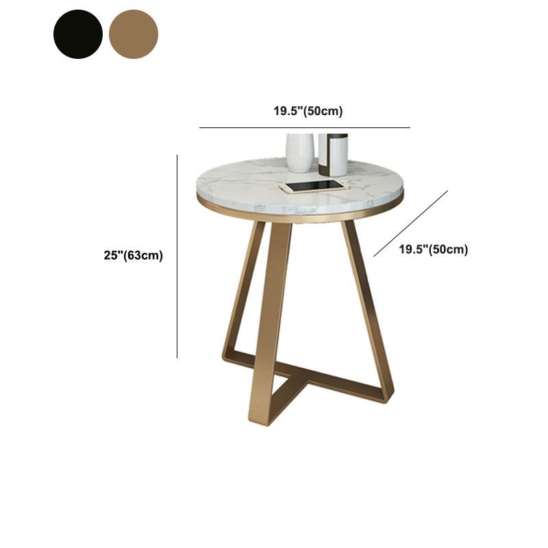 19.69 inch Wide Contemporary Style Side End Table Metal Round Sofa Side Accent Table