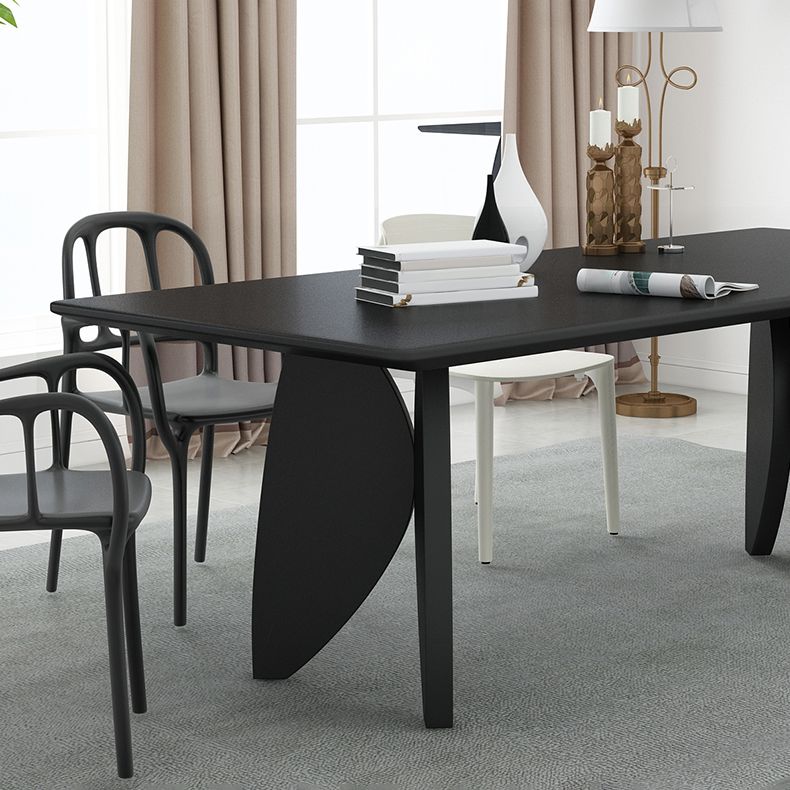 Mesa moderna de madera maciza para restaurante, mesa de comedor rectangular con 4 patas