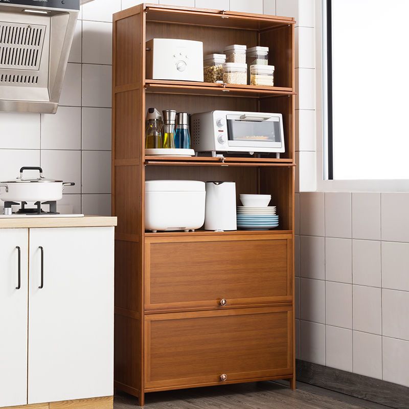 Modern Sideboard Brown Bamboo Dining Sideboard with Door for Living Room
