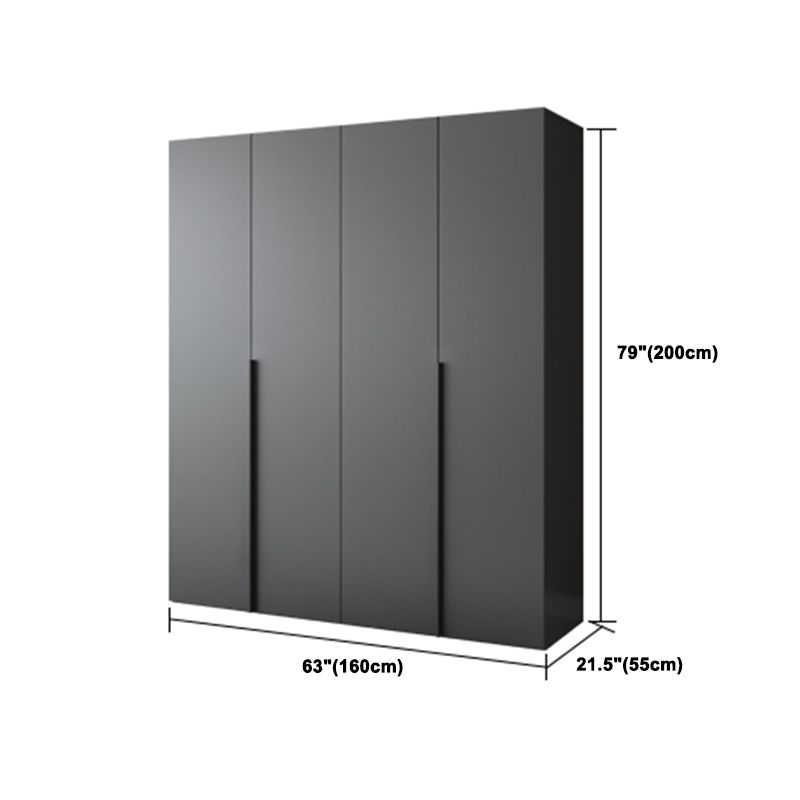 Grey Contemporary Style Wardrobe Armoire Engineered Wood Wardrobe