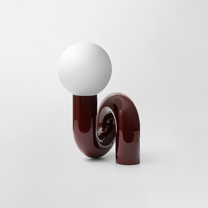 Sfera lampade da tavolo notturno in vetro contemporaneo 1 lampada leggera per camera da letto