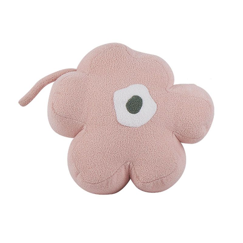 Contemporary Pouf Ottoman Velvet Upholstered Flower Shape Ottoman