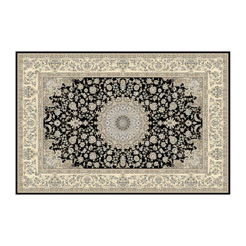 Retro Medallion Print Carpet Polyester Rug Stain Resistant Area Rug for Living Room