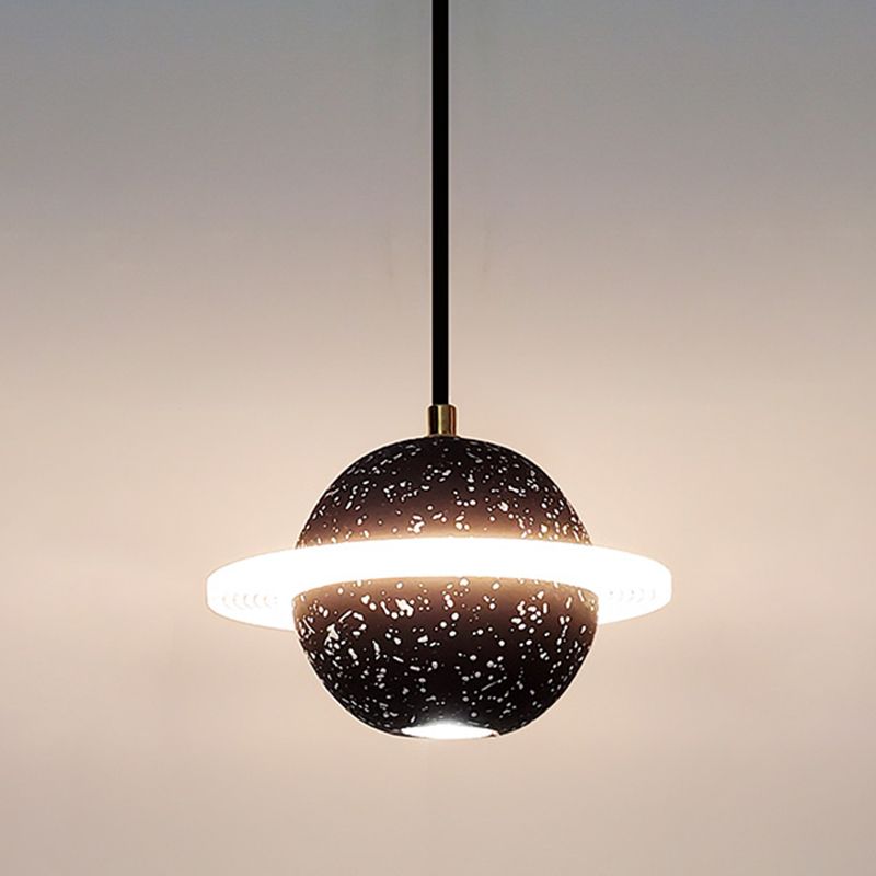 Lámpara colgante de cemento de forma de planeta LED Nordic moderno de cemento interior de cemento colgante