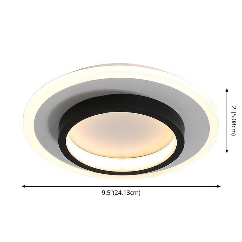 Geometrische gangpad inbouwlamp Acryl LED moderne inbouwplafondlamp in zwart-wit