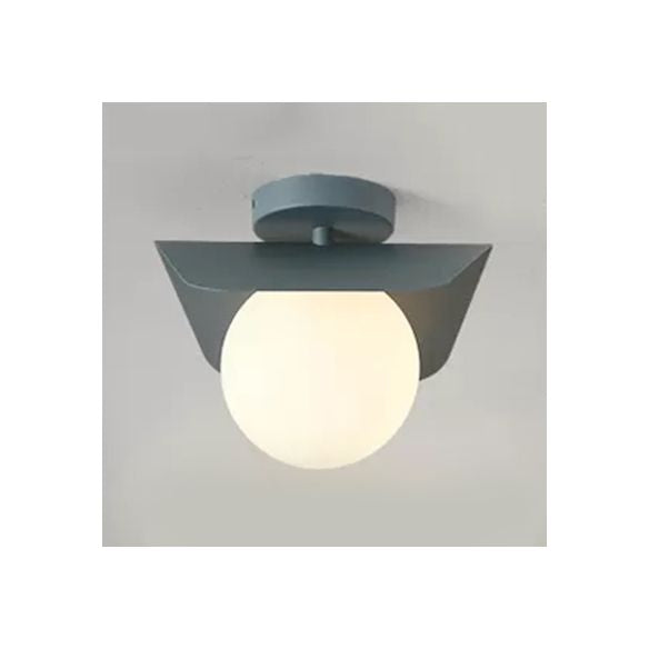 Macaron Loft Orb Shade Inbouwlamp Matglas 1 Lamp Plafondarmatuur voor Hal