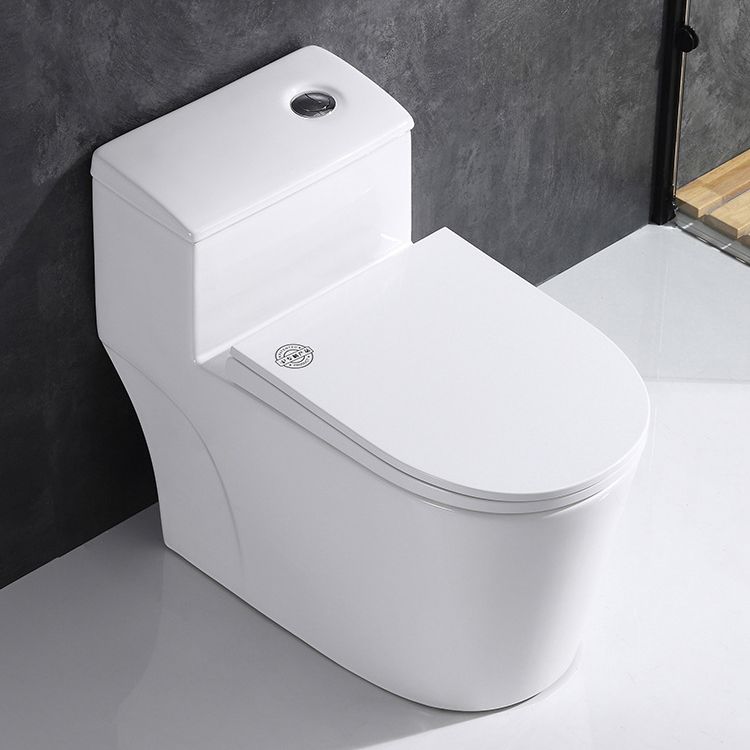 Traditional One Piece Toilet Floor Mounted White Toilet Bowl with Seat for Washroom