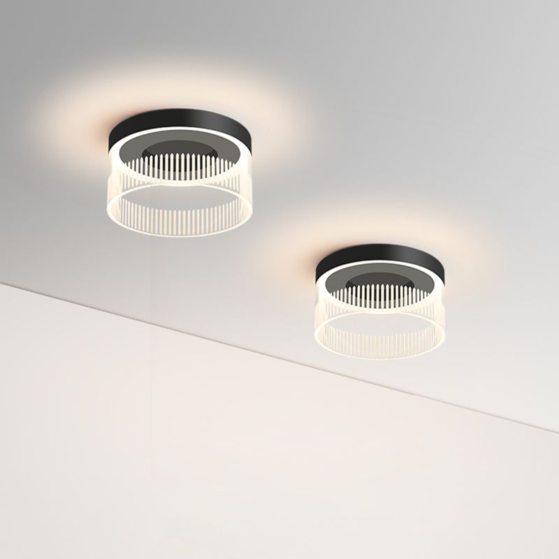 Cylinder Shape Ceiling Fixture Modern Style Metal One Light Ceiling Mounted Light