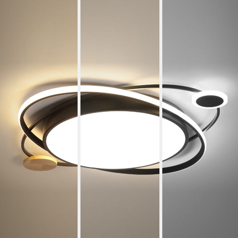 Modern Style Round Shape Ceiling Fixtures Metal 3 Light Flush Ceiling Light Fixtures