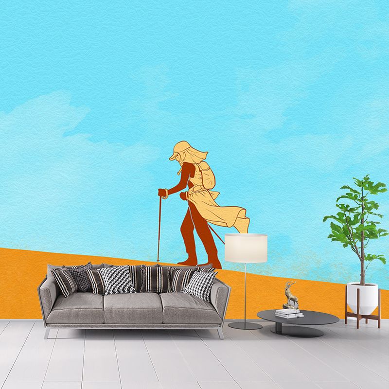 Eco-friendly Wall Mural Wallpaper Desert Illustration Sitting Room Wall Mural