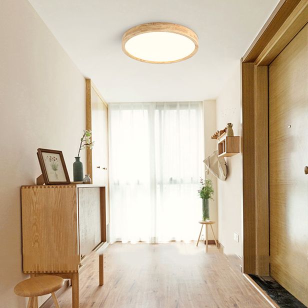 Metal Geométrico Flush Techo Ligero moderno 1-Luz de techo de luz de techo en marrón