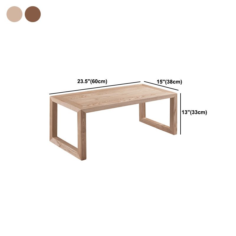 Scandinavian Solid Wood Coffee Table with Sled Base Cocktail Table