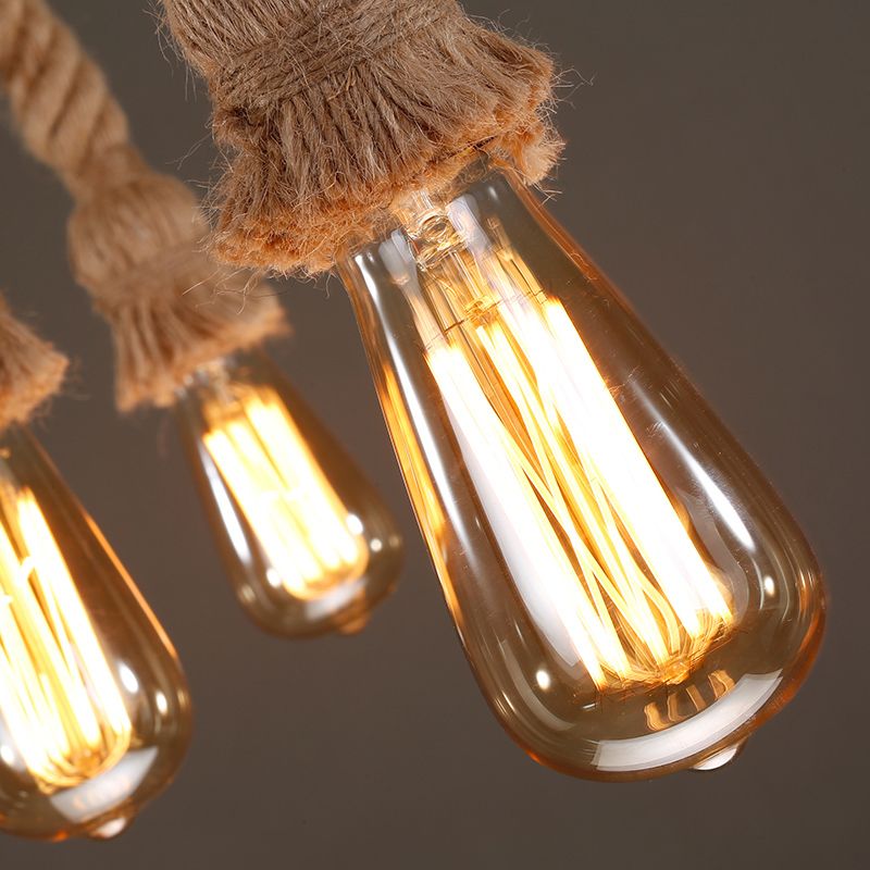 Industrial Style Linear Shape Island Light Metal Chandelier Lamp for Dining Room