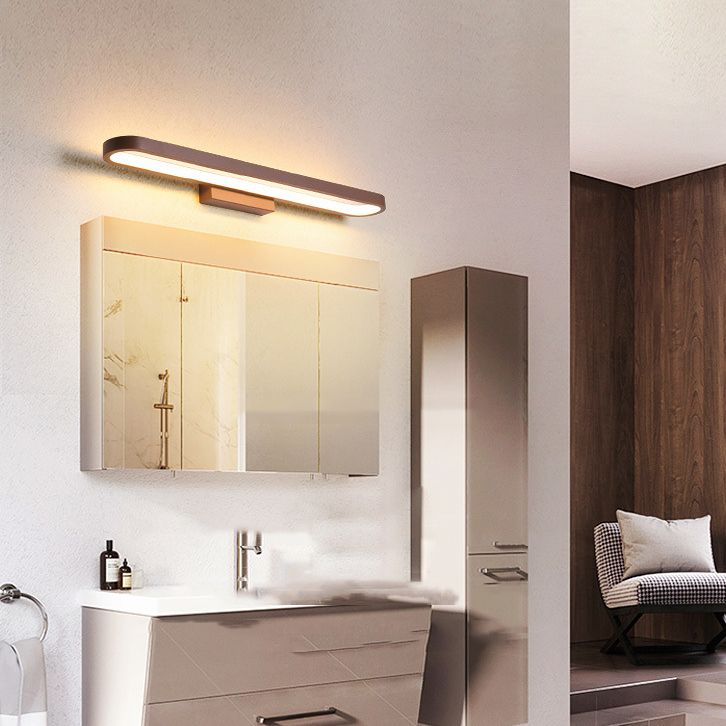 Modern LED Vanity Light Strip Shape Mirror Front Light with Acrylic Shade for Bathroom