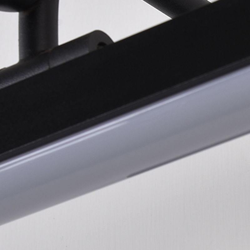 Metal Linear Shade Wall Sconce Modern Style 1 Light Mirror Wall Lighting Fixture in Black