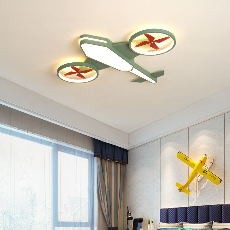 Acryl propeller vliegtuig plafondlamp themapark winkelt cartoon LED spoelplafondlicht