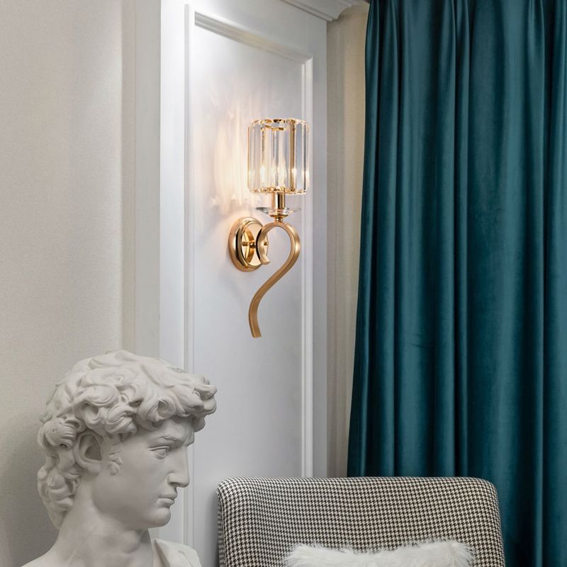 Luces de pared de cristal nórdicas modernas lámparas montadas en la pared de cilindro para sala de estar