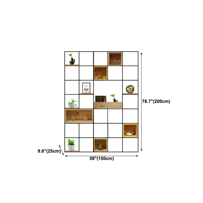 Modern Solid Wood Bookshelf Metal Etagere Bookshelf Open Back 9.8" W