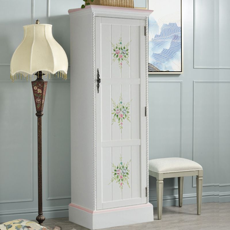 Traditional Style Storage Cabinet Wooden Armoire with Mirror