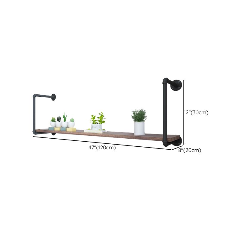 Industrial Closed Back Bookshelf Floating Wooden Natural Bookcase