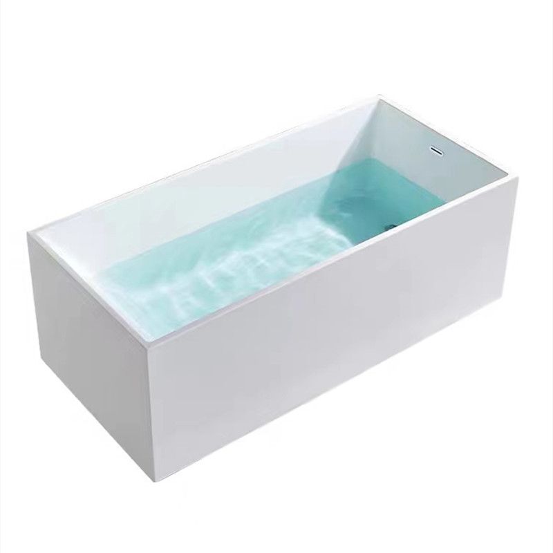 Modern Style Freestanding Bath Tub Stone Bathtub with Overflow Trim
